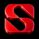 SH7 red 3D logo with glossy finish on black background